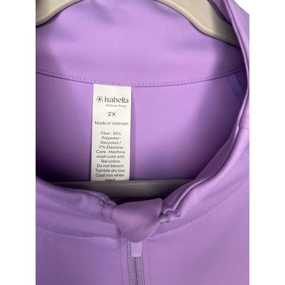 Isabella Quarter Zip Pullover Size 2X in Viola Purple - Picture 3 of 5